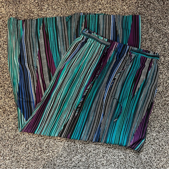 Multi color striped maxi skirt with slit by Worthington - Picture 4 of 5